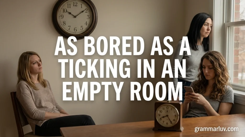 As bored as a clock ticking in an empty room