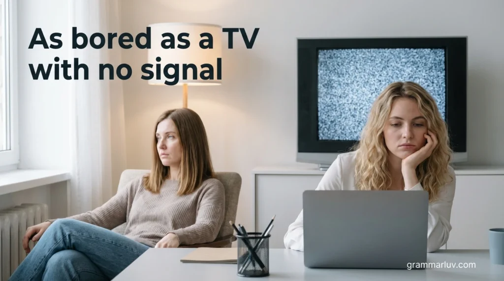 As bored as a TV with no signal