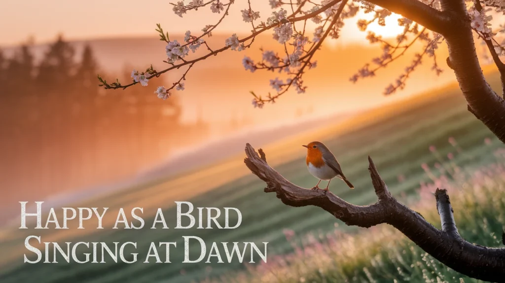 Happy as a Bird Singing at Dawn
