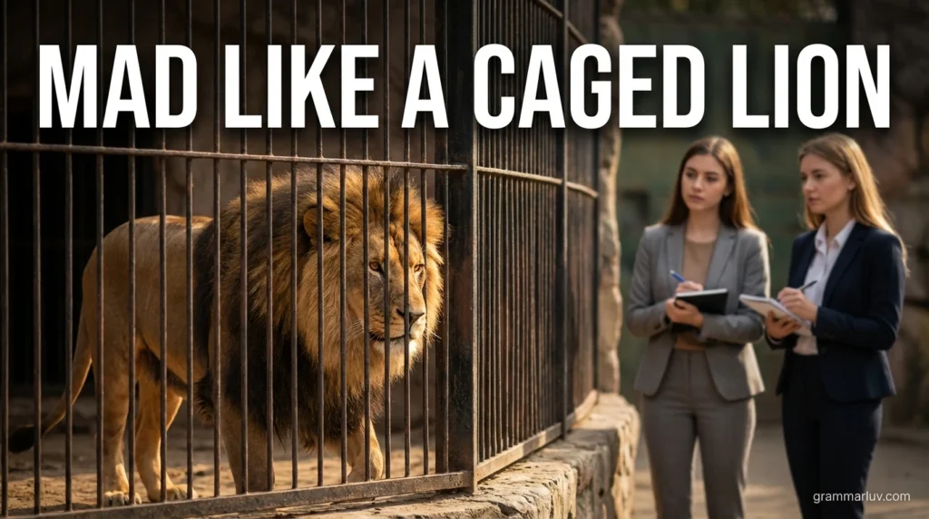 Mad like a caged lion