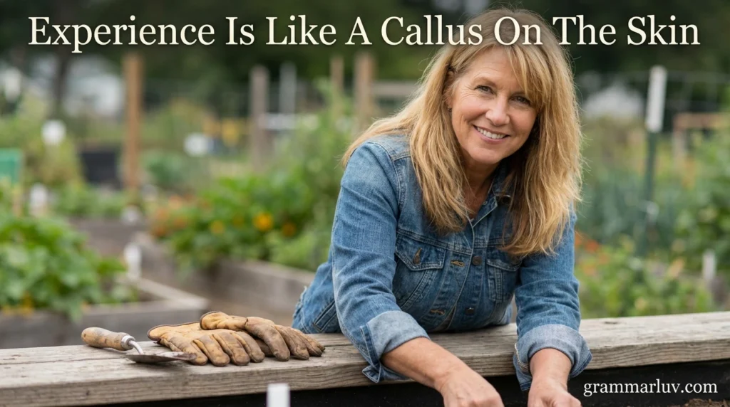 Experience Is Like A Callus On The Skin