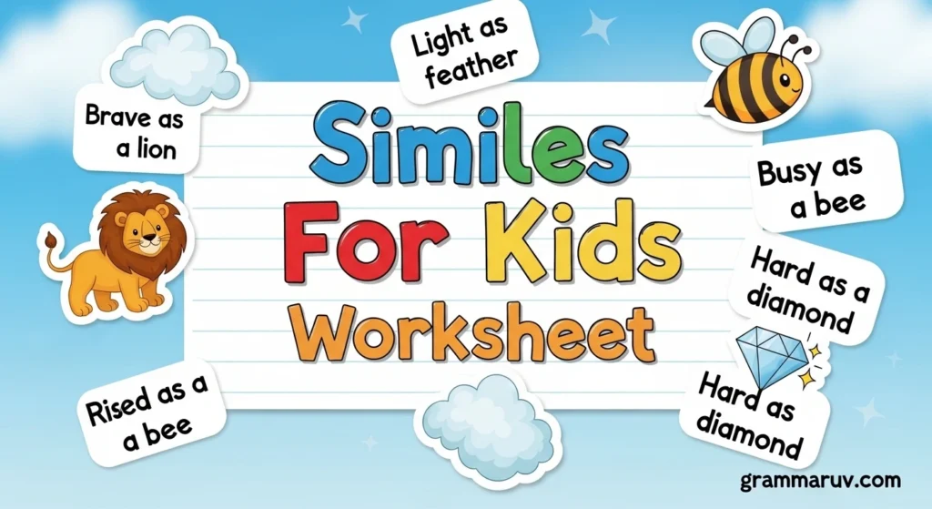 Similes For Kids Worksheet