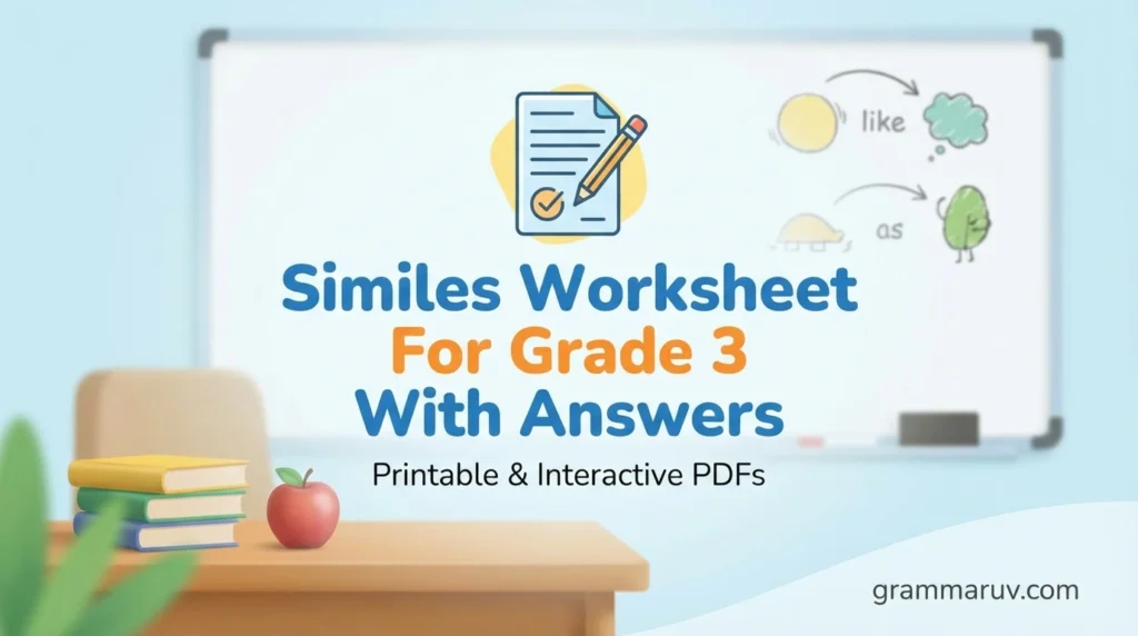 Similes Worksheet For Grade 3 With Answers
