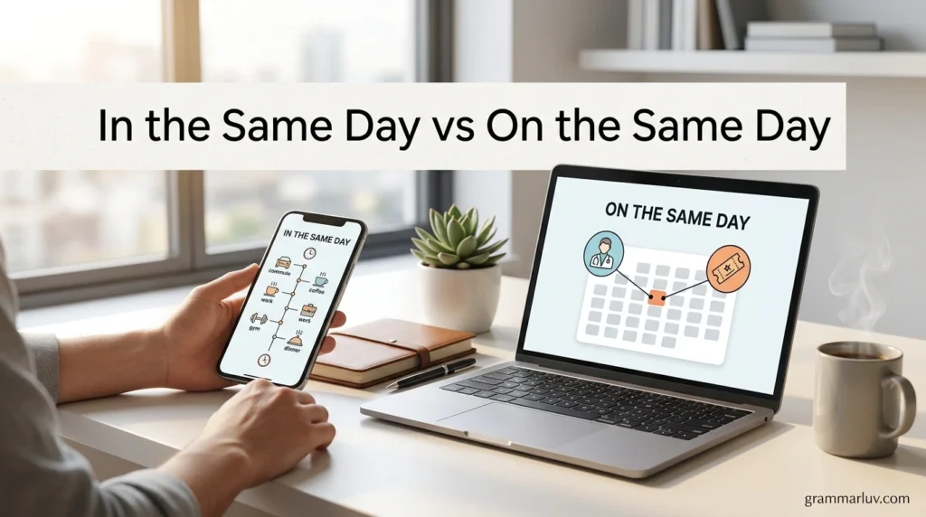 In the Same Day vs On the Same Day
