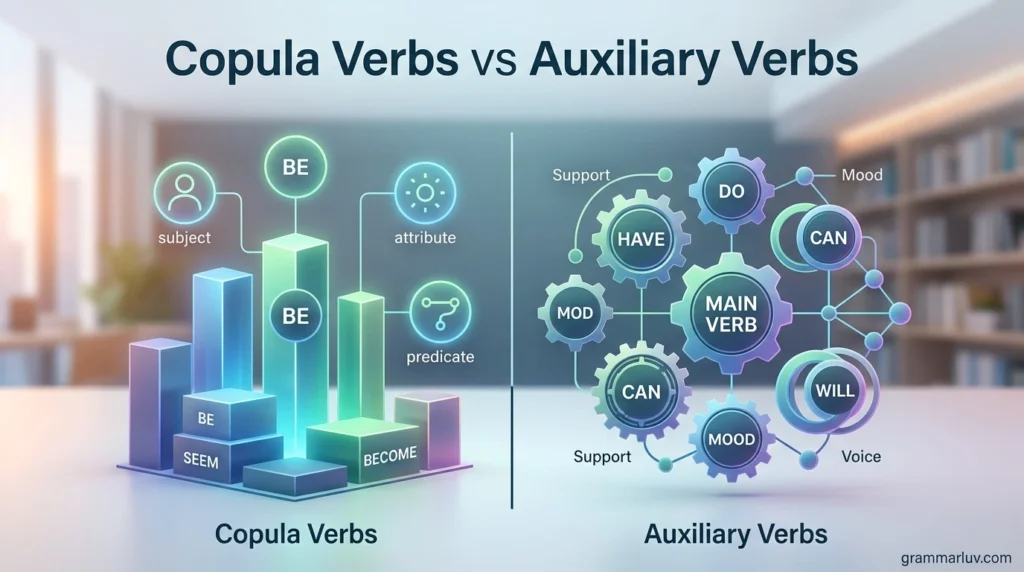 Copula Verbs vs Auxiliary Verbs