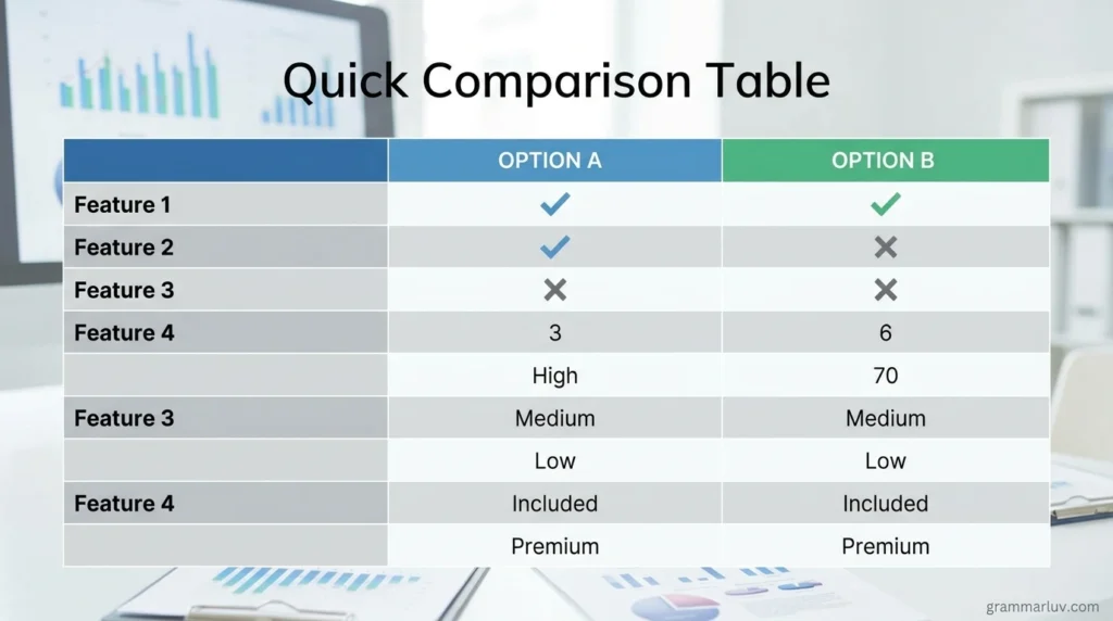 Quick Comparison Table